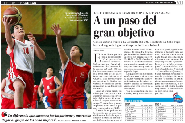 El básquetbol del Instituto La Salle hace noticia